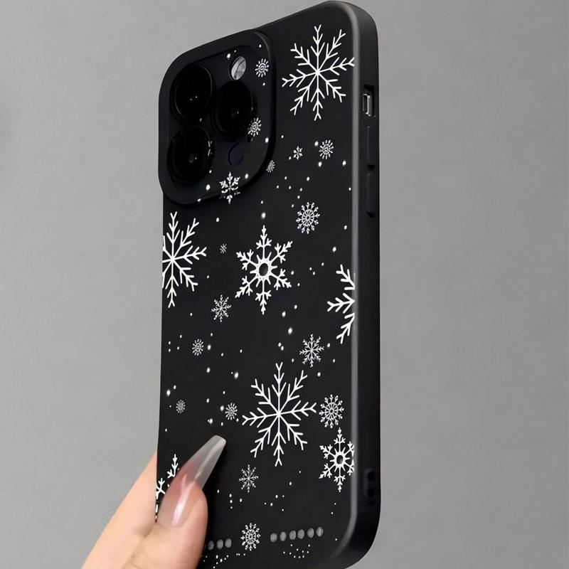 Creative Snowflake Pattern Phone Case, Anti-drop Decorative Phone Protector Cover, Phone Accessories Compatible with iPhone Series