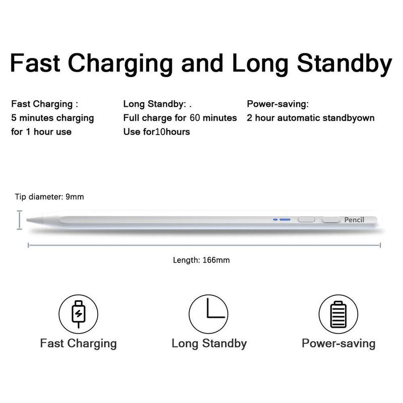 Universal Tablet & Phone Stylus Pen, 1 Count Aluminum Alloy Magnetic Stylus Pen, Fast Charging Long Standby Stylus Pen For iPad, iPhone, Android Phone & Tablet PC, Stocking Fillers Gift