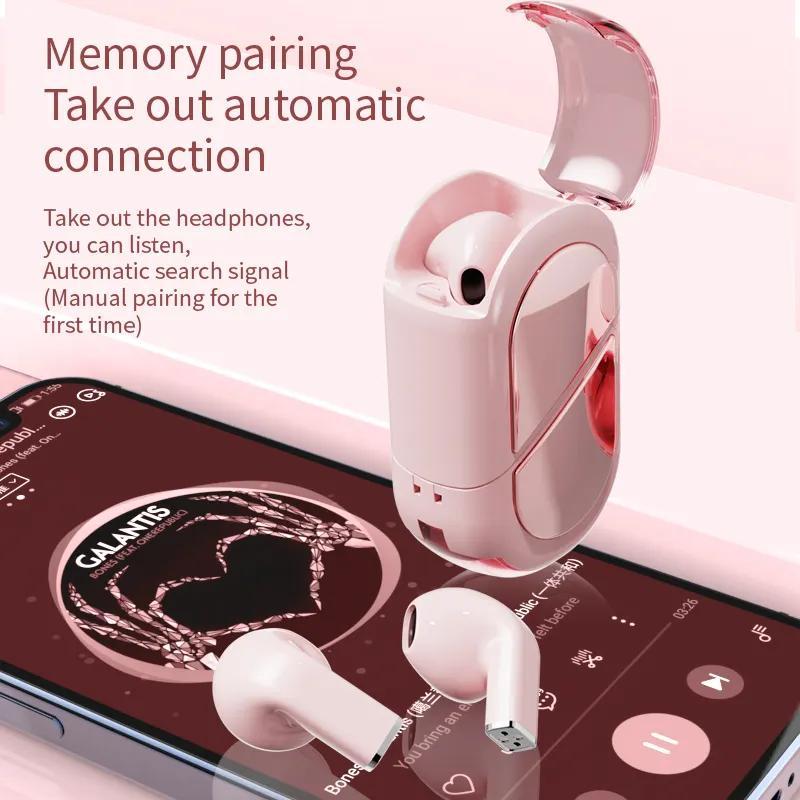 K520 New Valentine's Day Gift Headphones Wireless EarbudsHiFi Stereo Playtime Wireless Earphones with ENC Noise Cancelling Mic Audio Headset