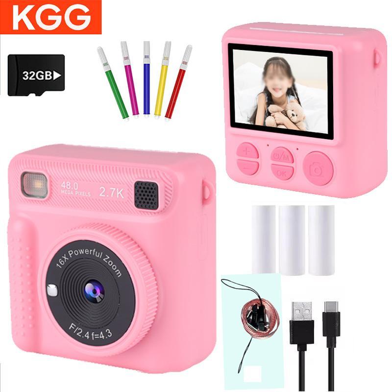 KGG Instant Mini Camera, 1 Count 2.4in HD IPS Screen Camera with Printing Function, Student Picture Printer, Birthday Gift for Students