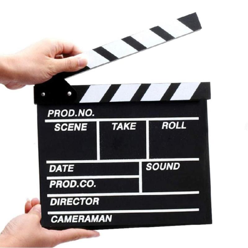 Classic Wooden Film Clapboard, Director's Movie Clapboard, Reusable For Photography & Film Making Props, Photo Background, Home Decor, Party Supplies