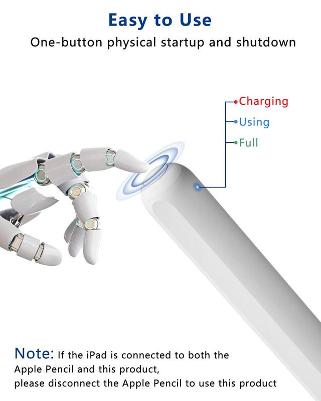 iPad Pencil 2nd Generation with Magnetic Fast Charging, Tilt Sensitivity, Same as Apple Pencil 2nd Gen, Stylus Pen Work for iPad Pro 11 in 1 2 3 4, iPad Pro 12.9 in 3 4 5 6, iPad Air 4 5,iPad Mini 6 Accessories Computer Smooth Writing Tablet Smartphone