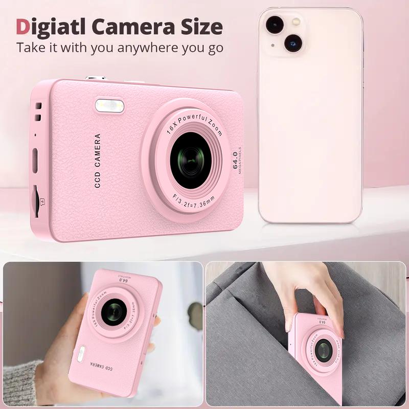 [Black Friday discount] 1080P digital camera, 16x zoom and 32G storage card, four colors optional -suitable for boys, girls and teenagers