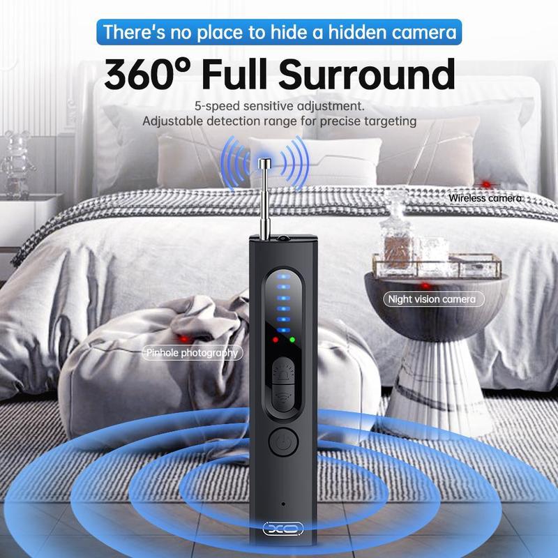 Hidden Camera Detector for Office Hotel and Home Safety， With Built-In RF And GPS Tracking Detection