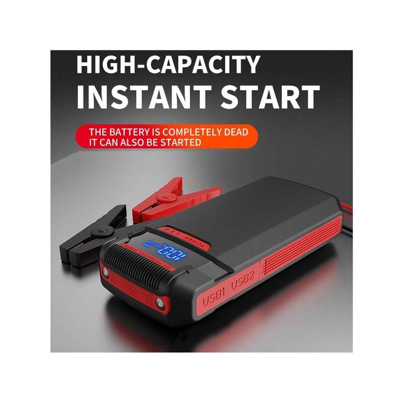 4 In 1 10000mAh Rechargeable Battery Starter Multifunctional Portable Car Jump Starter, 2500A Peak Fast Charging (Universal For All 12V Cars) Jump Starter With Display, Smart Jumper Cables, LED Light Complimentary Toolkit