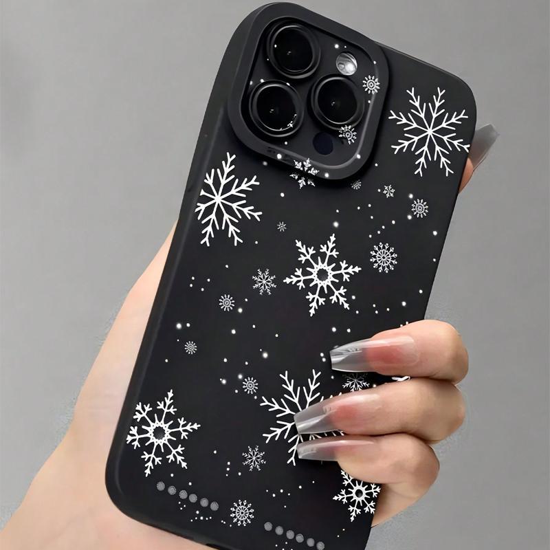 Creative Snowflake Pattern Phone Case, Anti-drop Decorative Phone Protector Cover, Phone Accessories Compatible with iPhone Series