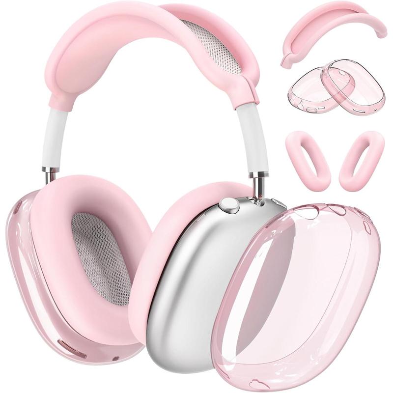  Case Cover for AirPods Max Headphones, Anti-Scratch Sweat-Proof Ear Pad Covers Ear Cups Cover Headband Cover Protectorfor Apple AirPods Max - Pink