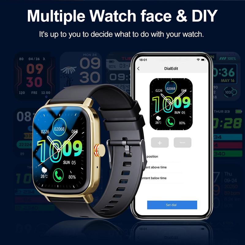 Multifunctional Smart Watch, Fashionable Digital Watch with Wireless Call Dial, Multi-sport Mode Sports Watch for Women & Men