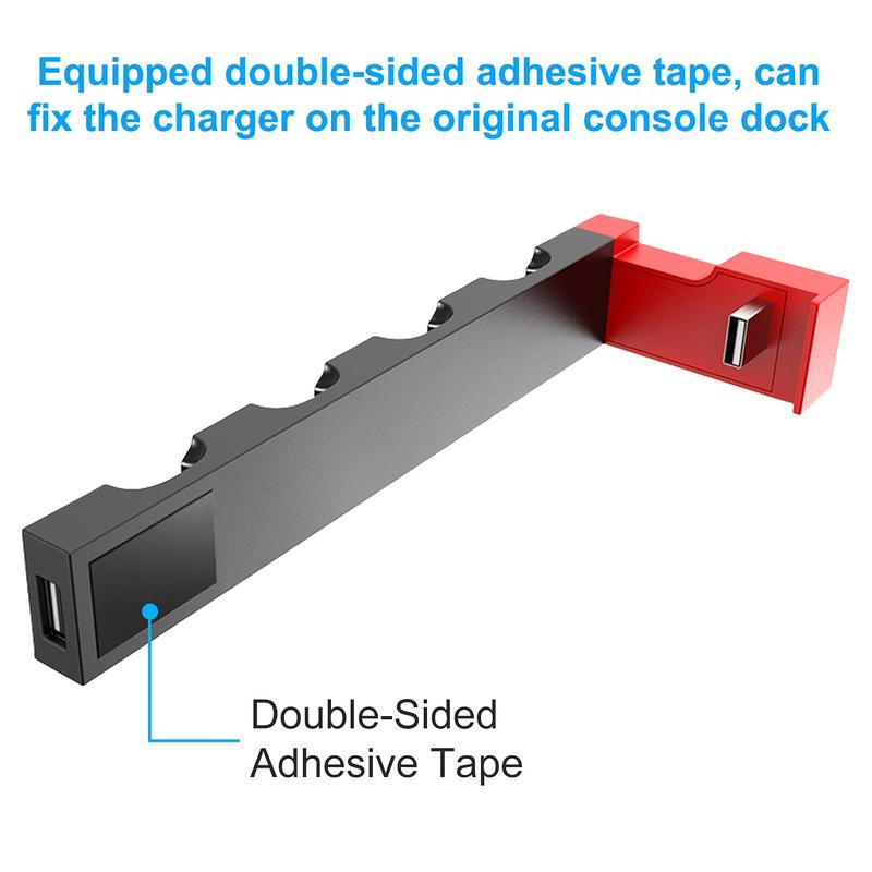 Upgraded Charging Dock Station for Switch Switch OLED, Charges Up to 4 Switch Controllers and Switch Console with LED Indication Security Protection, Compatible with Switch Switch OLED, Gaming Organizer Charger Storage Accessories for Switch Switch OLED