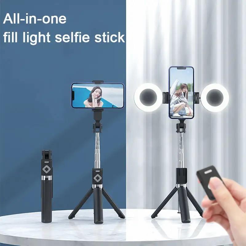 New 67'' Phone Tripod with Fill Light & Remote, Selfie Stick Tripod, Extendable Stand for iPhone 16 15 14 13 12 & Android, Stable, Portable Travel Accessory (Compatible with all iPhone & Android）