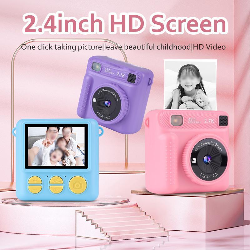 KGG Instant Mini Camera, 1 Count 2.4in HD IPS Screen Camera with Printing Function, Student Picture Printer, Birthday Gift for Students