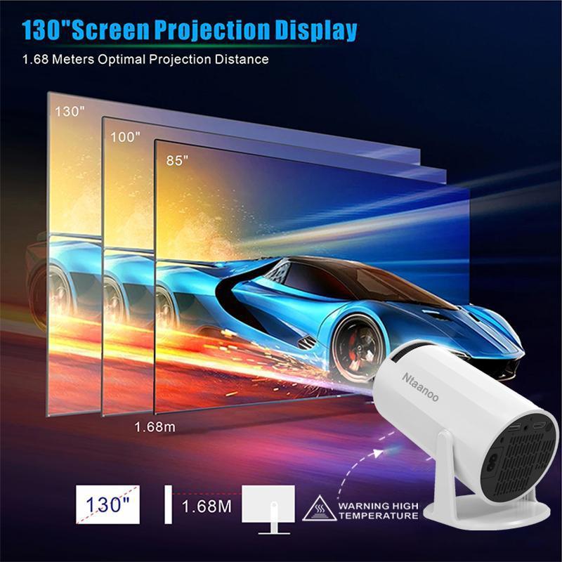 2024 New Mini Projector, Portable 4K 1080P Full HD, Smart 5G WiFi6 BT5.0, Auto Level Correction, 180° Rotatable Outdoor Projector for Mobile Phone TV Stick Laptop.