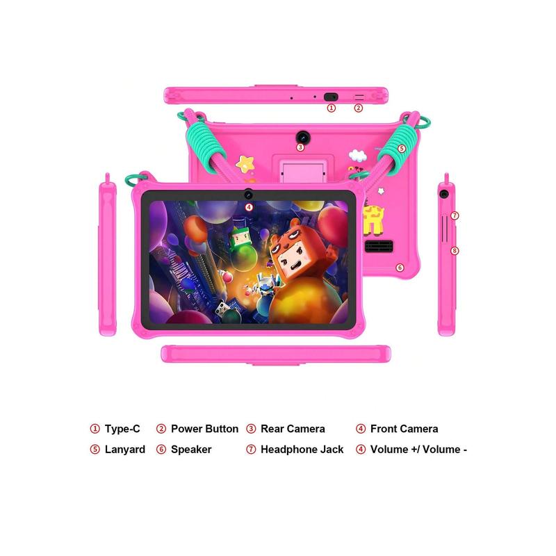 Kids Tablet,7 Inch Toddler Tablet For Kids Edition Tablet,2GB (2GB+2GB Expansion)RAM 32GB ROM, Android 13 Tablet With Parental Control,Educational, Games, Shockproof Case(NOT Adapter)