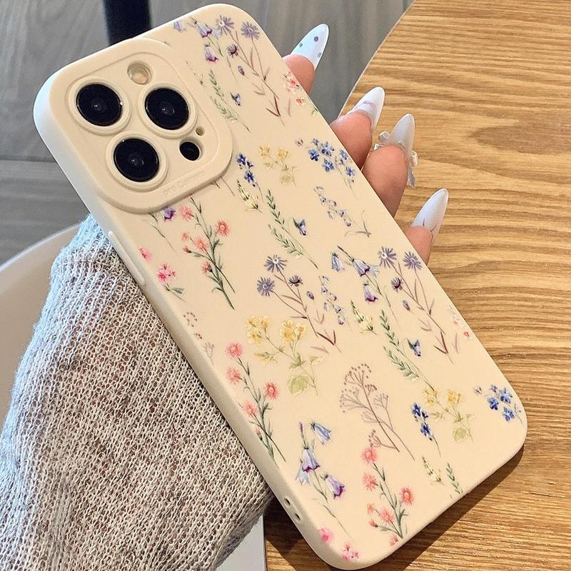 Floral Pattern Phone Case, Anti-drop Cellphone Protective Case, All-inclusive Shockproof Mobile Phone Cover for iPhone 11 12 13 14 15 Pro Max