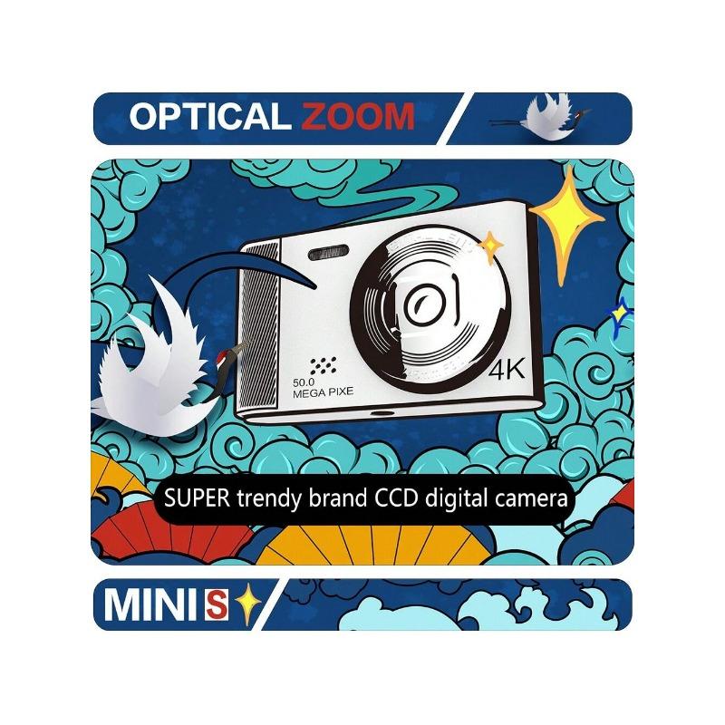 (HALLOWEEN GIFT)New Dual Camera CCD Camera, Student Digital Ultra-Thin Anti Shake Intelligent Zoom Portable Retro Camera With 32g Memory Card As A Gift