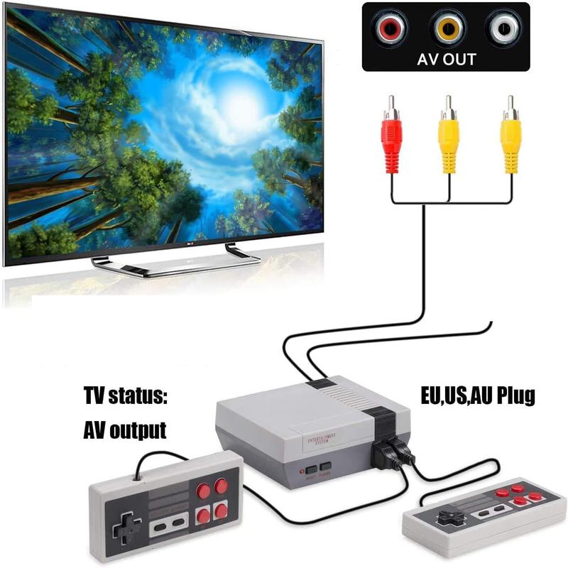 Retro Game Console, Mini Video Game Console, 620 Classic Games, Plug and Play TV Games with AV Output, 8-Bit Video Game System with Classic Games, Christmas Birthday Thanksgiving Valentine's Day Gift