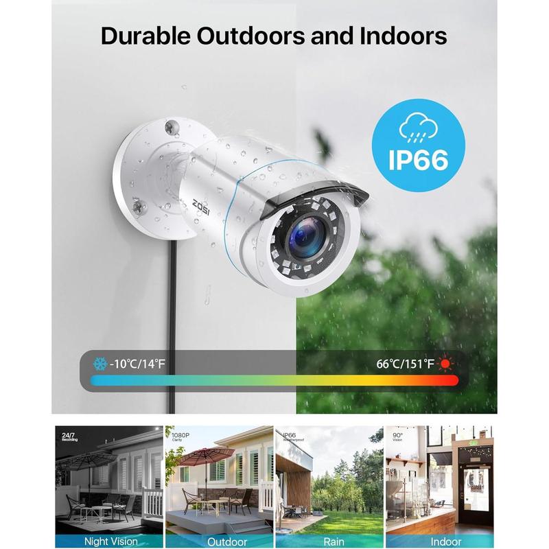 [BlackFriday] ZOSI H.265+ Full 1080p Home Security Camera System Outdoor Indoor, CCTV DVR 8 Channel with AI Human Vehicle Detection, 4 x 1080p Weatherproof Surveillance Camera, 80ft Night Vision, 1TB HDD