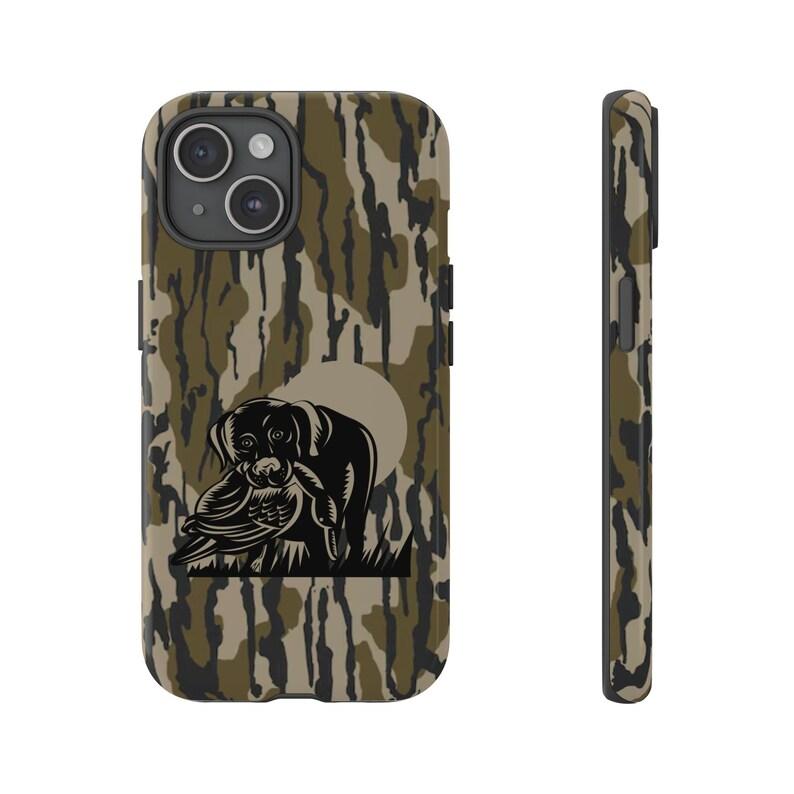 Bottomland Woodland Camo Tough Phone Case, Deer, Duck Dog, Bird Dog Hunting Camo, Ol School Southern Style Preppy Aesthetic iPhone 16 15 14 13 12 11 X 8 Plus Mini Pro, Outdoorside, Gifts For Boyfriend