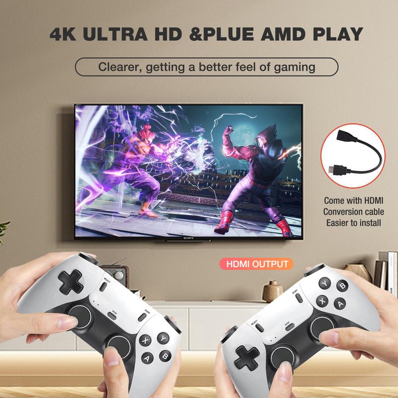 Retro Controllers, Dual White Wireless Plug & Play Video Controllers - Console, Smartphone