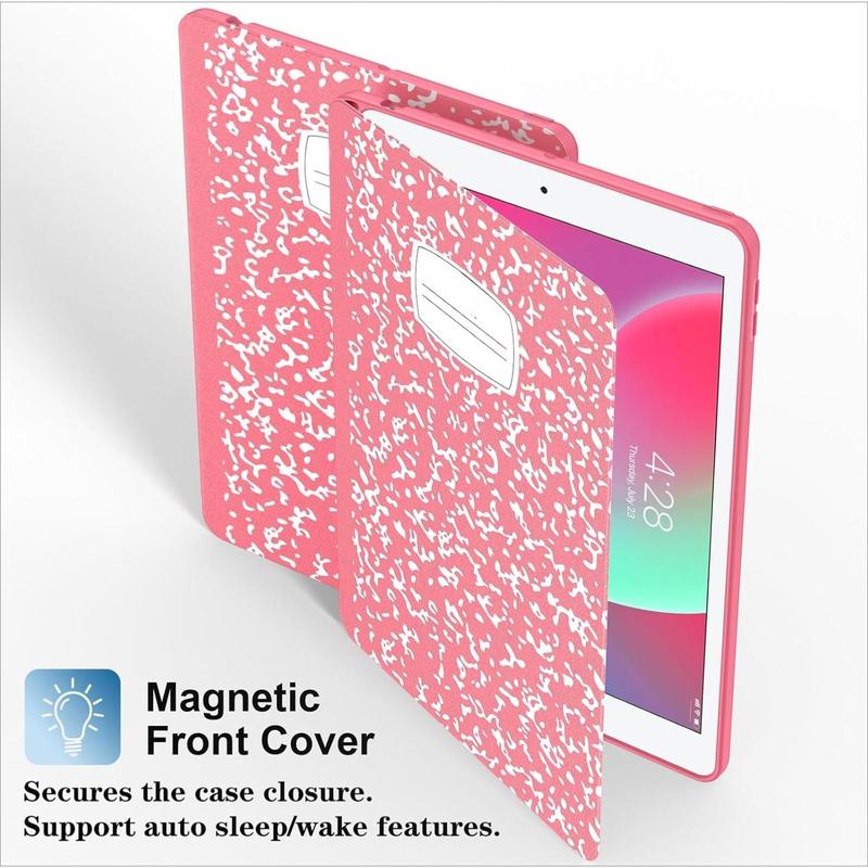 For iPad 9 8 7 10.2-inch (2021 2020 2019 model) with pencil holder, premium split stand, automatic wake Sleep, iPad 10.2-inch back cover