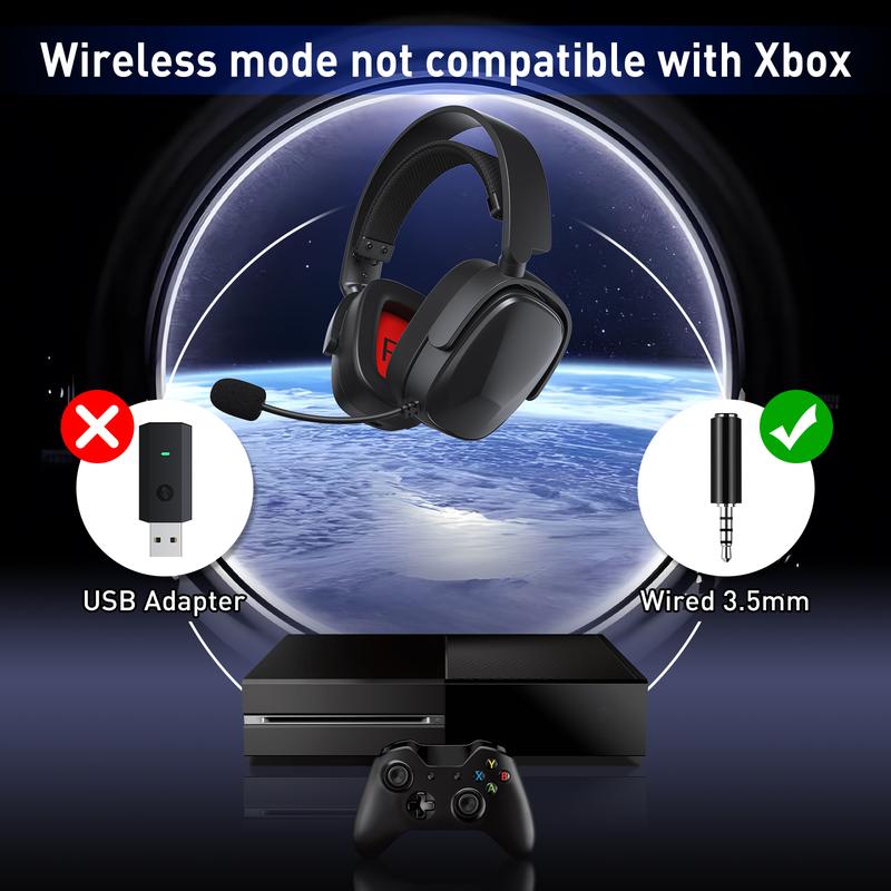 SENZER X100 2.4G wireless gaming headset, get rid of the wired constraints, soft and comfortable ear cups, no pressure on the ears and head, suitable for PS4, PS5, PC, can be connected to different devices via USB, Bluetooth, cable.