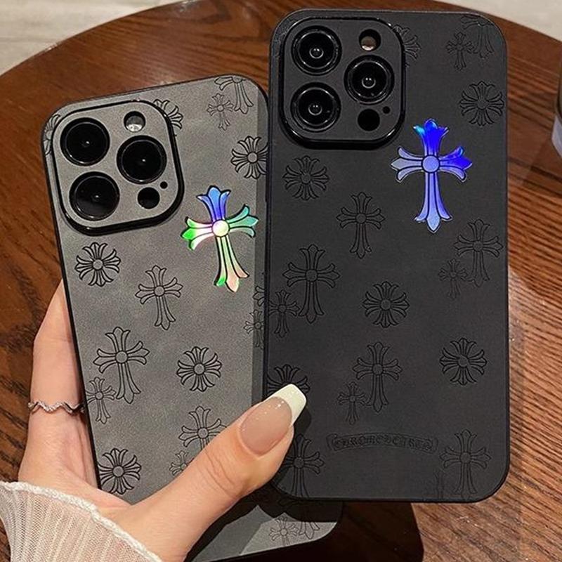 For iPhone 15 14 13 12 11 Pro Max 16 Pro Max Gradient Laser Illuminated Cross Pattern Phone Case, for iPhone 16 15 14 Plus Premium Leather TPU Back Case Phone Accessories, Thanksgiving Christmas Gifts