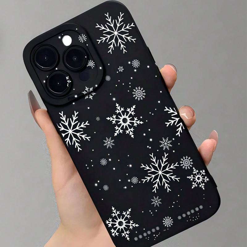 Creative Snowflake Pattern Phone Case, Anti-drop Decorative Phone Protector Cover, Phone Accessories Compatible with iPhone Series