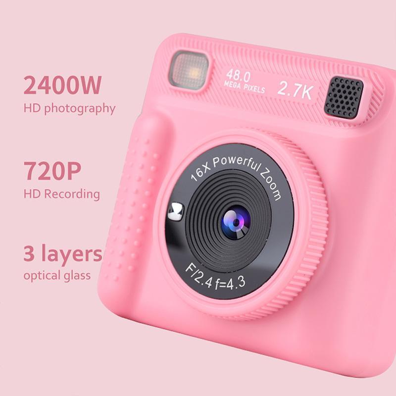 KGG Instant Mini Camera, 1 Count 2.4in HD IPS Screen Camera with Printing Function, Student Picture Printer, Birthday Gift for Students