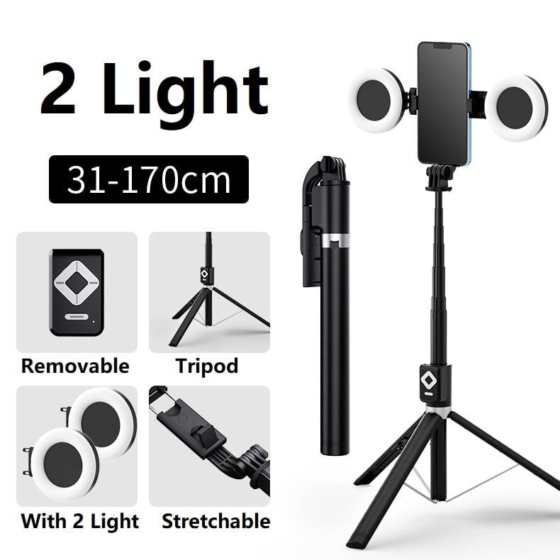 New 67'' Phone Tripod with Fill Light & Remote, Selfie Stick Tripod, Extendable Stand for iPhone 16 15 14 13 12 & Android, Stable, Portable Travel Accessory (Compatible with all iPhone & Android）