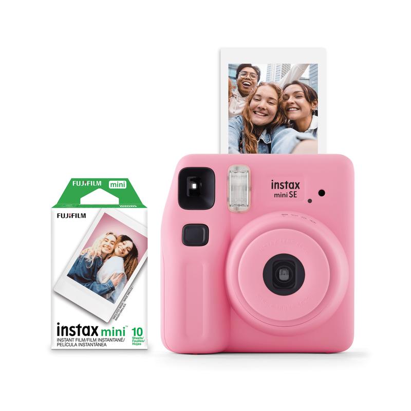 instax Mini SE Instant Camera with Bonus 10 pack Mini Film, Pink