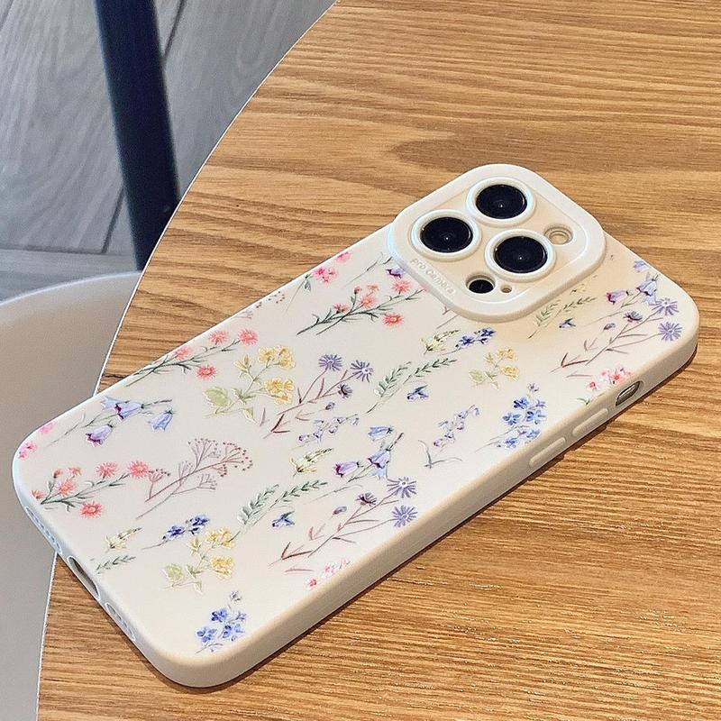 Floral Pattern Phone Case, Anti-drop Cellphone Protective Case, All-inclusive Shockproof Mobile Phone Cover for iPhone 11 12 13 14 15 Pro Max