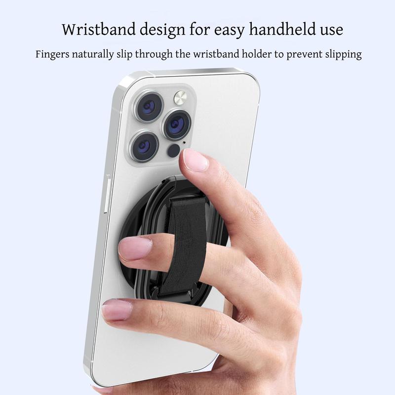 Magnetic Phone Holder, Adjustable Soft Velcro Design Phone Back Ring, Versatile Double-fold Design Phone Back Ring, Phone Accessories