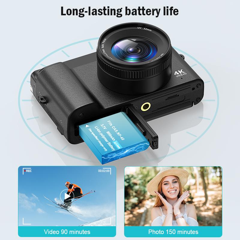 Dual Electric Edition DC101 4K Ultra HD Digital Camera,16x Digital Zoom,48MP Digital Camera 1080P 4K volgging camera,Christmas Gift Portable Camcorder auto focus Vintage 4K