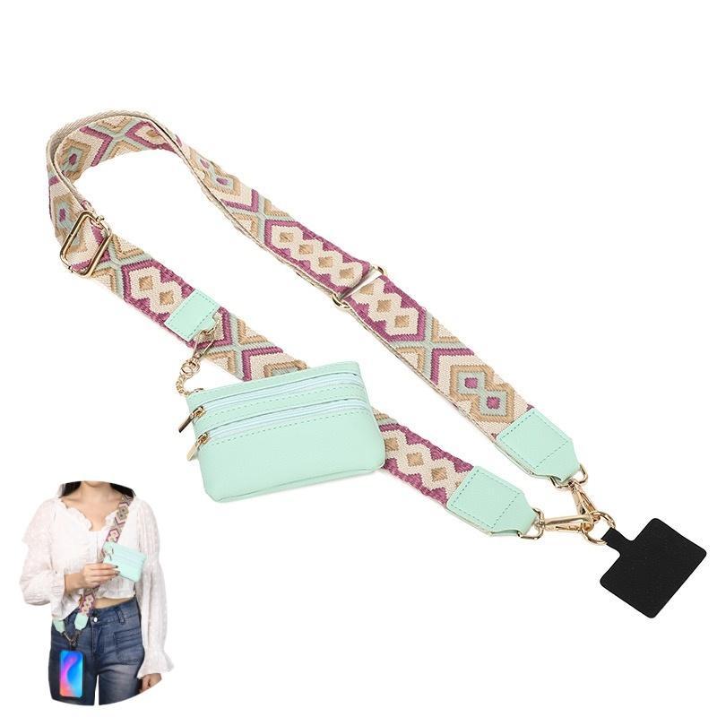 Fashionable Phone Lanyard with Zipper Pocket, 1 Count Crossbody Phone Strap with Pocket, Phone Accessories for Women & Girls