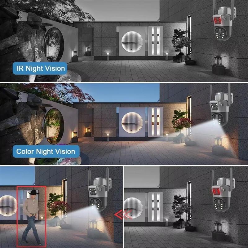 Solar Powered Security Camera, 2K Wireless Outdoor Security Camera, 360° View Pan Tilt Low Power Consumption WiFi Security Camera with AI Move Detection, Christmas 2024