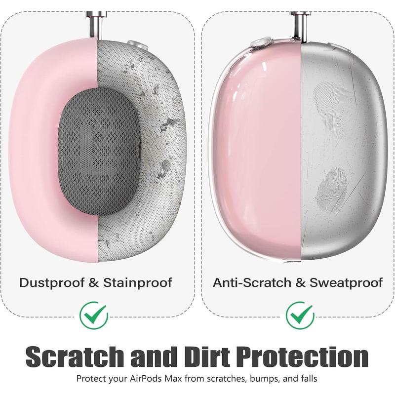  Case Cover for AirPods Max Headphones, Anti-Scratch Sweat-Proof Ear Pad Covers Ear Cups Cover Headband Cover Protectorfor Apple AirPods Max - Pink