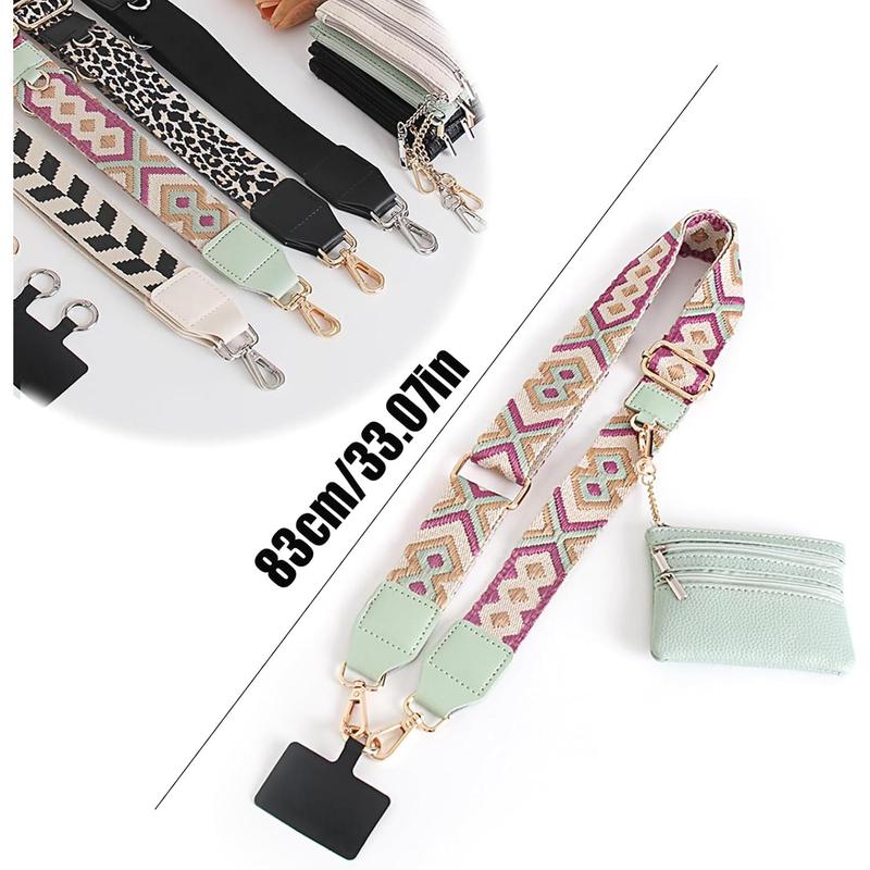 Clip and Go Strap for Phone with Wallet Crossbody,Phone Strap with Zippered Pouch,Adjustable Phone Lanyard with Wallet Smartphone Cellphone