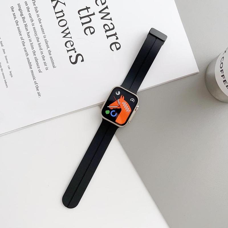 Silicone Adjustable Magnetic Clasp Watchband, Magnetic Buckle Watch Band Compatible with Apple Watch Series 7 8 Se 6 5, Wearable Accessories