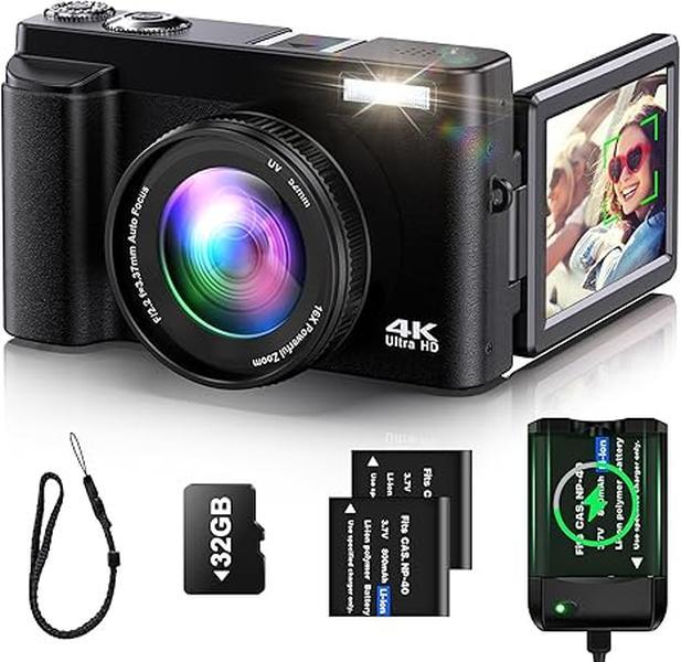 Dual Electric Edition DC101 4K Ultra HD Digital Camera,16x Digital Zoom,48MP Digital Camera 1080P 4K volgging camera,Christmas Gift Portable Camcorder auto focus Vintage 4K