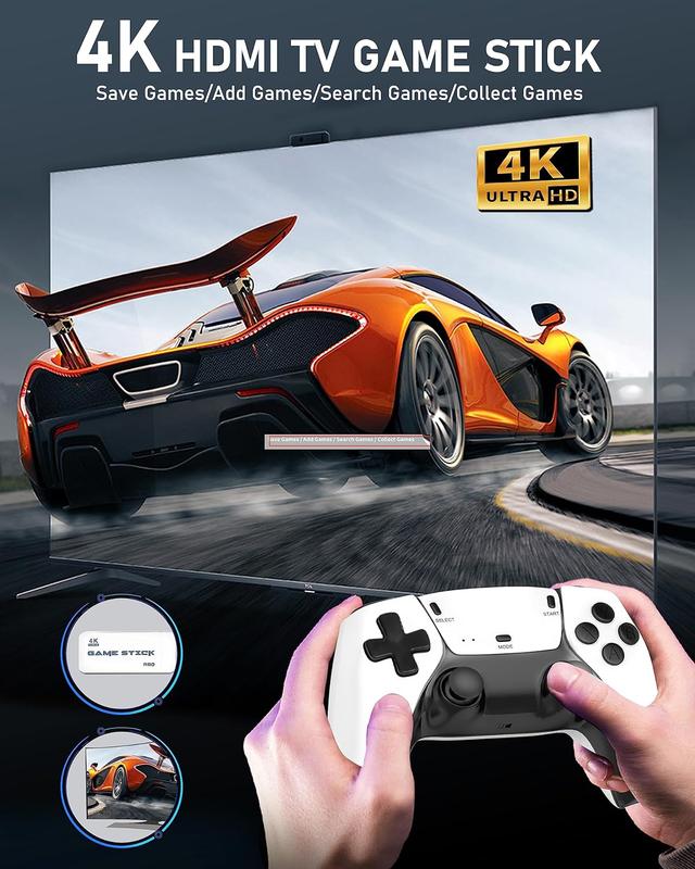 Retro Game Console 20,000+ RetroGame Stick, Revisit Classic GamesStick , Retro Play Piug and Play VideoGames Stick 26 Emulators, 4K HDMIOutput, Premium Competitive DualControllers limited time