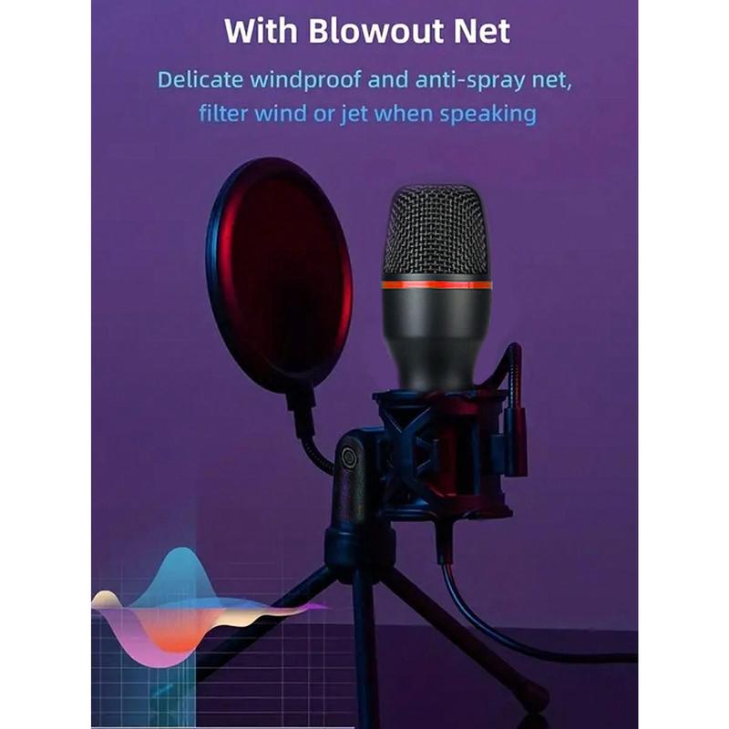 USB Microphone With PC Filter For Clear Audio Recording, Comes With Durable Tripod, RGB Microphone For Podcasting And Streaming