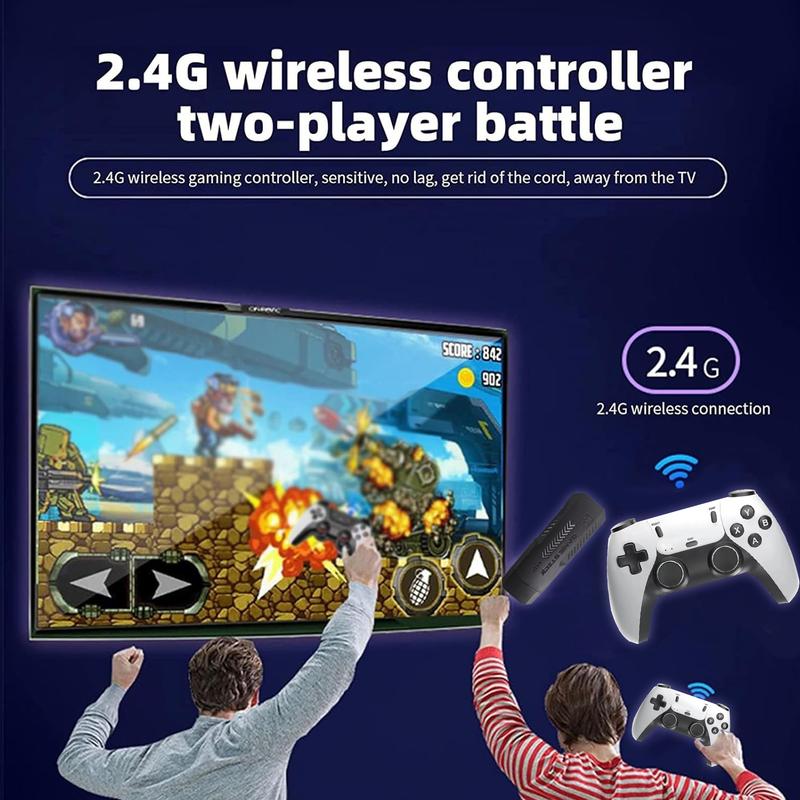 Retro Controllers, Dual White Wireless Plug & Play Video Controllers - Console, Smartphone