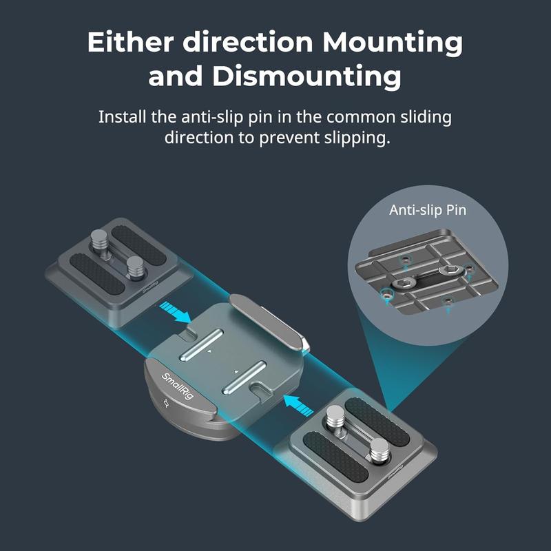 SmallRig HawkLock H38 Quick Release Mount Plate for Arca-Swiss, QR-Slide Camera Mount Plate for Arca with Two 1 4