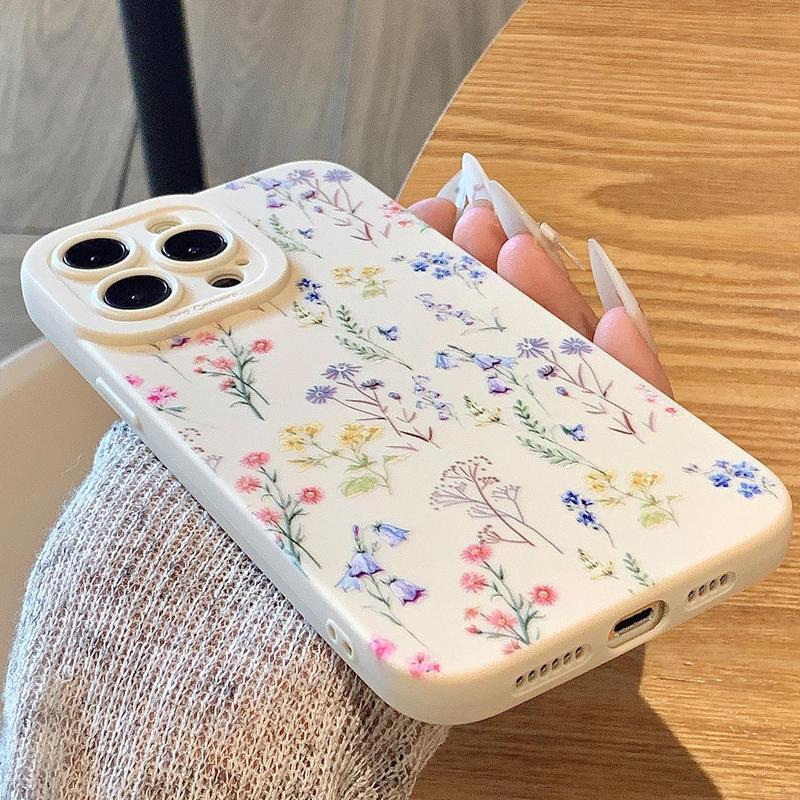 Floral Pattern Phone Case, Anti-drop Cellphone Protective Case, All-inclusive Shockproof Mobile Phone Cover for iPhone 11 12 13 14 15 Pro Max