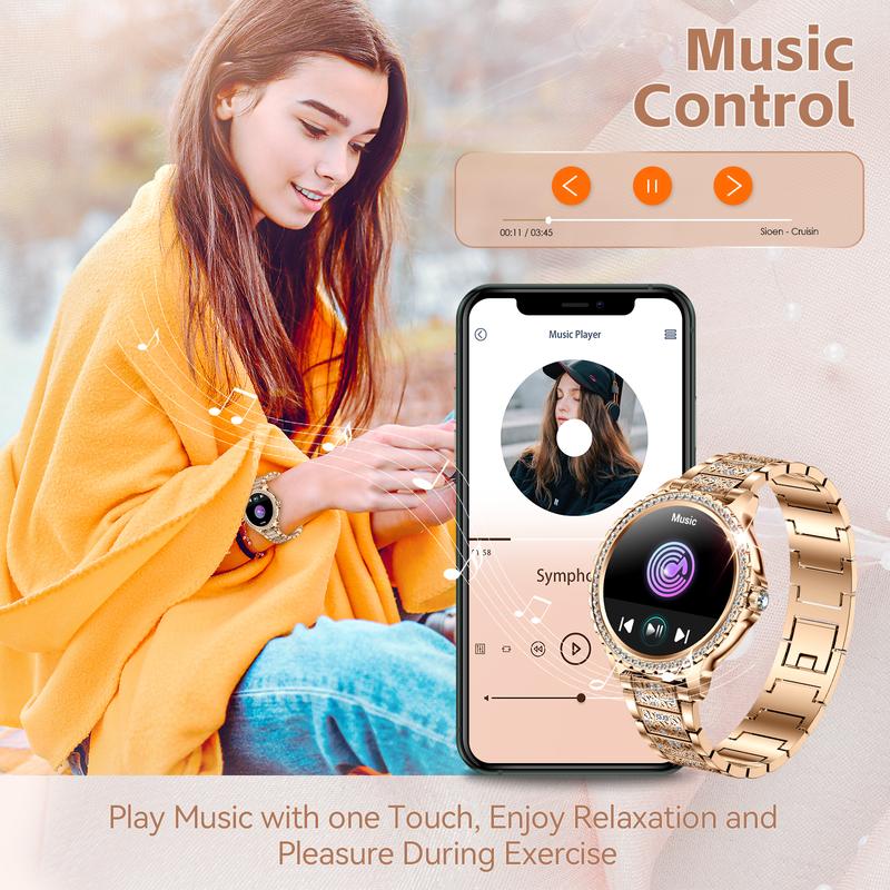 EIGIIS Women's Smart Watch With 1.32-Inch HD Screen (Make Receive Calls), Waterproof Outdoor Smartwatch for Women With 20 Sports Modes