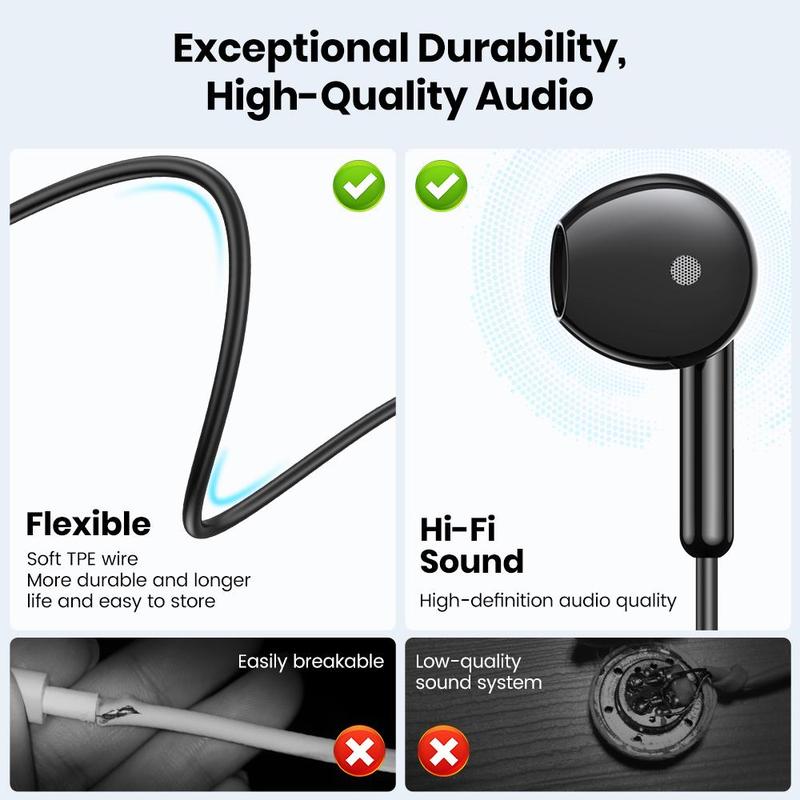 Wired Headphone, HD Audio Quality & Noise Reduction Earphone, Universal High Quality Gaming Earbud Headset for Phone & Laptop & Desktop