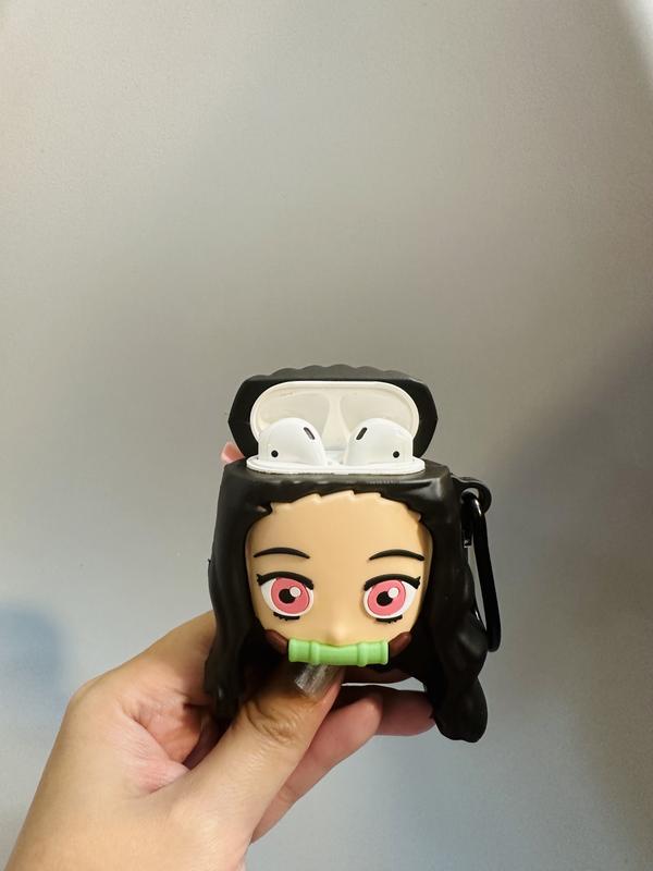 Anime Cartoon Nezuko Demon Slayer 3D Case For AirPods 1 2 Pro Charging Box Soft Silicone Wireless Bluetooth Earphone Protective Cover