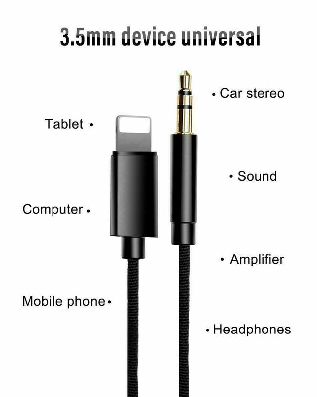 Adapter to 3.5mm AUX Audio Jack Car Adapter Cable Cord For iPhone 12 13 14 X XS XR US Accessories Male