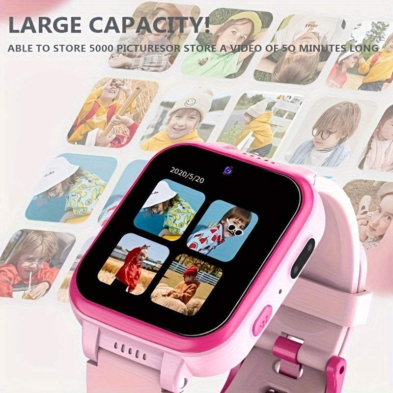 Children's Smart Watch, Dual Camera, 80000 Pixels, 26 Educational Games, Pedometer, Music Player, Multiple Dials, Voice Recorder, Non-Waterproof, Double Display Screen, Square Pc Shell, Electronic Drive, silicone Strap-Suitable for 3-14 Years Old Sports S