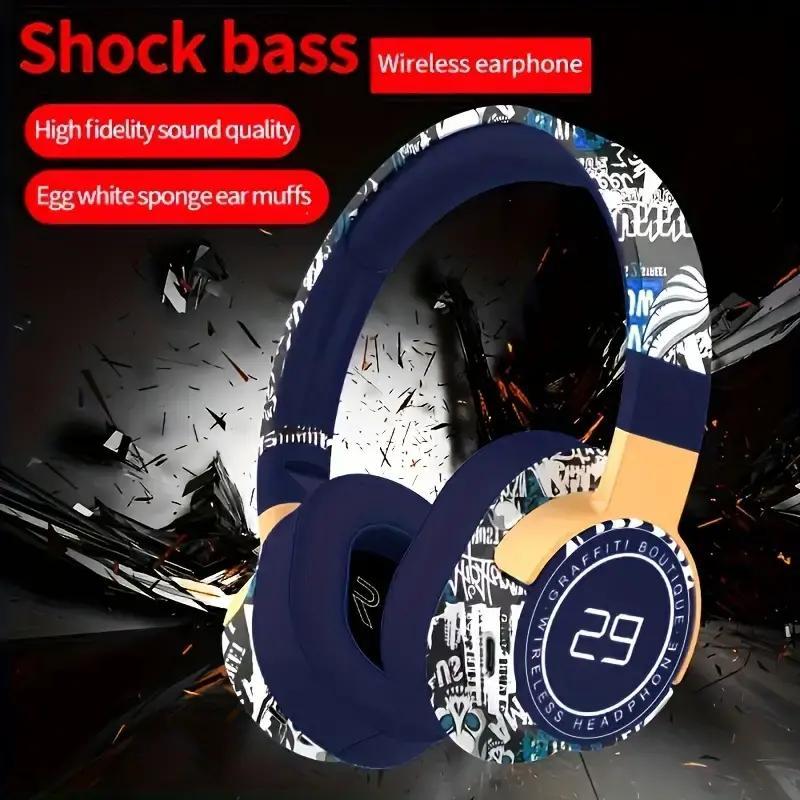 Wireless Over-ear Headphone, Fashionable Stereo Sound Headphone with Built-in Microphone, Bluetooth-compatible Headset for Men & Women